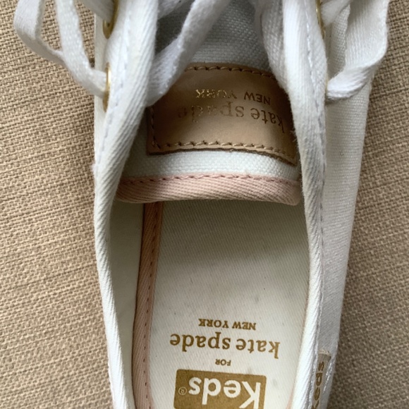 KATE SPADE for KEDS White Canvas Sneakers Size 7.5 Really Cute *READ - Picture 12 of 15
